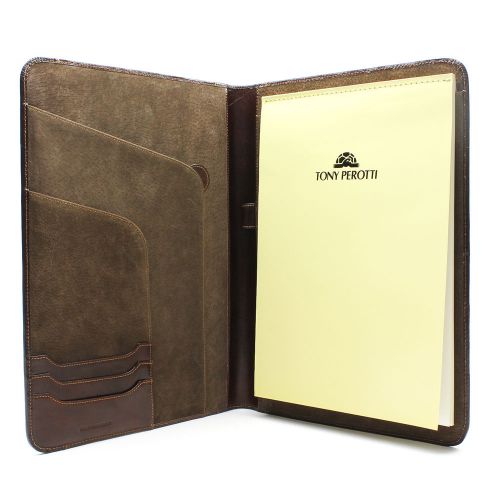 Tony Perotti Ultimo Padfolio Italian Leather Writing Portfolio Writing Pad Brown