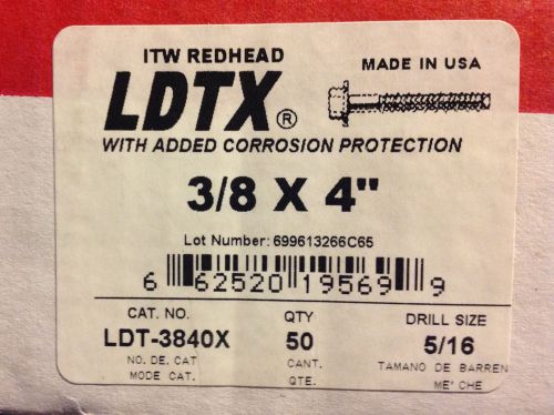 3/8&#034; x 4&#034; - LDT Self Threading Anchor for Concrete - LDT-3840 - Quantity 50