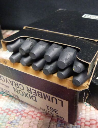 VINTAGE NOS DIXON LUMBER CRAYONS #361 Med. Soft Black 1 Dozen