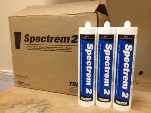 TREMCO SPECTREM 2 WHITE SILICONE SEALANT, CASE OF 30 CARTRIDGES/TUBES, NEW