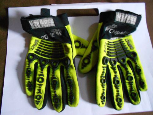 HEXARMOR CHROME SERIES CUT AND PUNCTURE #4026 CUT 5 IMPACT HI-VIS GLOVES SIZE9/L