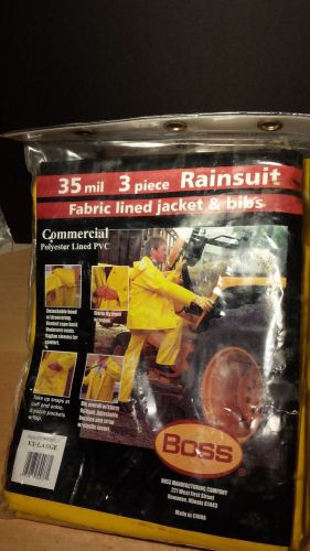 Rain Suit Boss 35-Mil 3-Piece Polyester Lined PVC  XX-Large With Detachable Hood