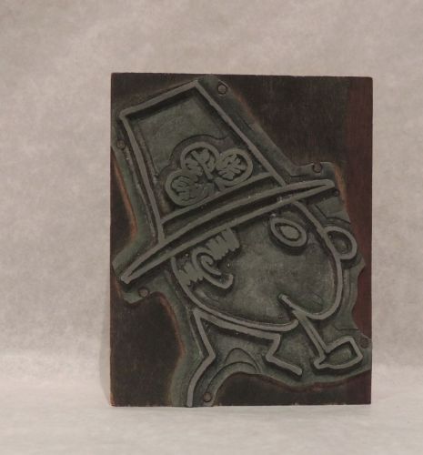 Vintage Printers Block Leprechaun