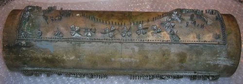 Antique Printer Block Roller for Wallpaper Stamping--Clover St. Patrick&#039;s Day