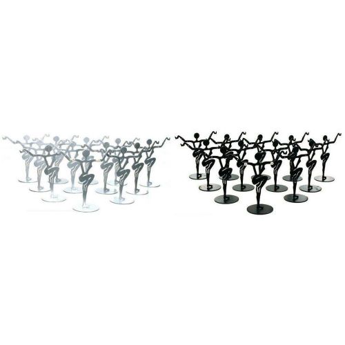 Black &amp; Silver Metal Dancer Earring Stands Jewelry Showcase Displays Kit 24 Pcs