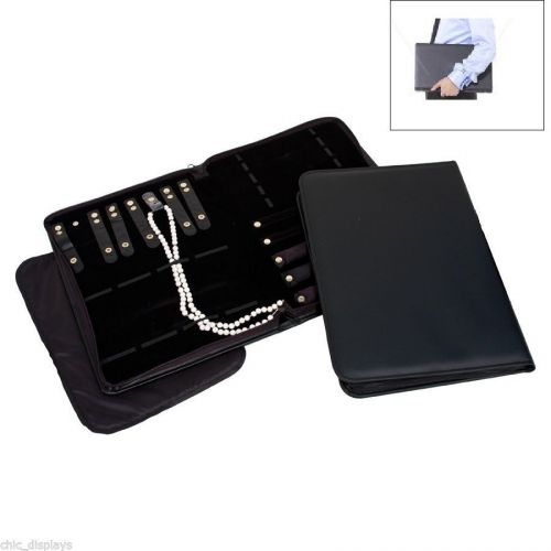 Jewelry combination folder black leatherette travelling case showcase carry case for sale