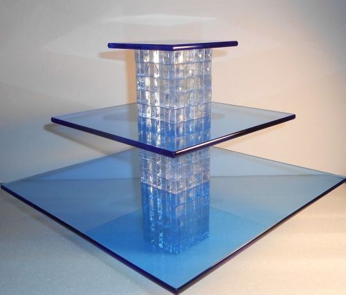 3 Tier Acrylic Display Riser with 3 LED Lights - 12&#034; x  12&#034; x 9 3/4&#034; High - NEW