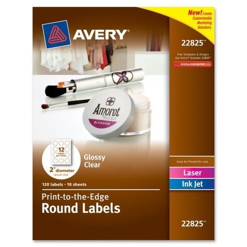 Avery promotional label - 2&#034; d- 144 / pack - circle- inkjet, laser - clear for sale