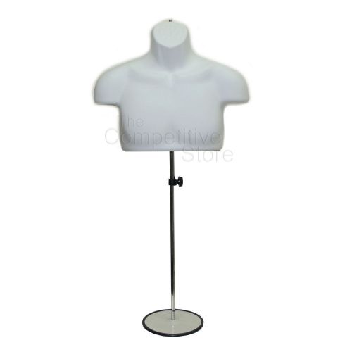 White male upper torso mannequin form w/ metal base  - countertop display for sale