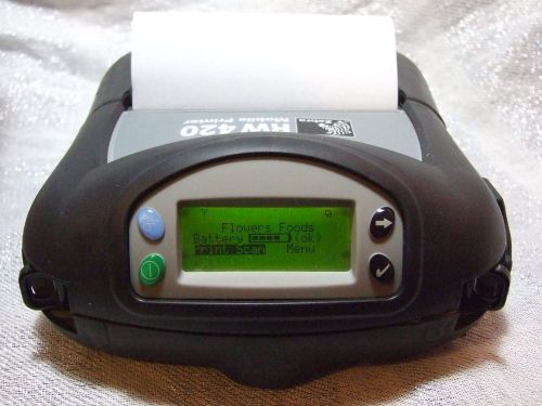 ZEBRA RW 420 MOBILE WIRELESS BLUETOOTH  PRINTER Model # R4D-OUGAOOON-FL