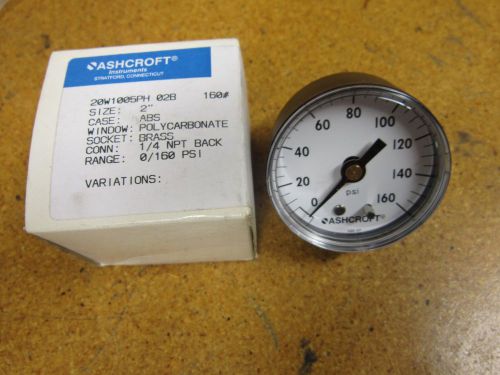 ASHCROFT 20W1005PH 02B Gauge 2&#034; 1/4 NPT 0-160 PSI New