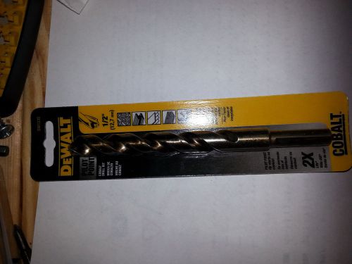 New DEWALT DW1232 1/2&#034; Cobalt Reduced Shank Pilot Point  Drill Bit Free Shipping