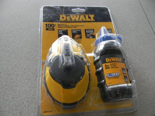 New DeWalt 100&#039; DWHT47144 Chalk Line Reel And Blue Chalk Kit