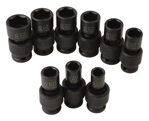 Sunex 2657 9 Piece 1/2&#034; Drive Universal Standard Sae Impact Socket Set