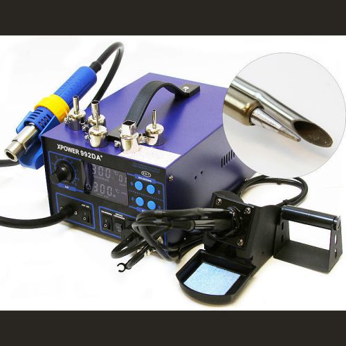 New Adjustable Low Temperature Soldering Station AC/DC w/Vacuum Iron Solder