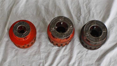 3 Vintage Ridgid 12-R Pipe/ Bolt Threader Die &amp; Head 1 &#034;,1&#034;, 1/2&#034;