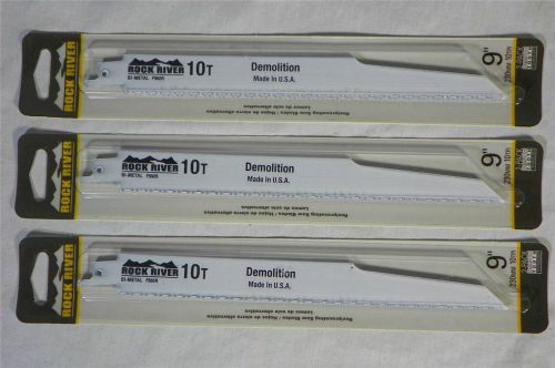 Rock River Demolition 9&#034; 10T Bi-Metal Reciprocating Saw Blade 6 blades Made USA