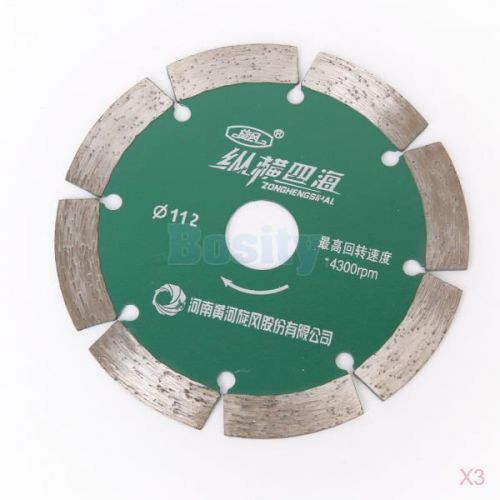 3x 4.4&#034; Water Cutting Flat Concrete Stone Granite Marble Brick Diamond Saw Blade