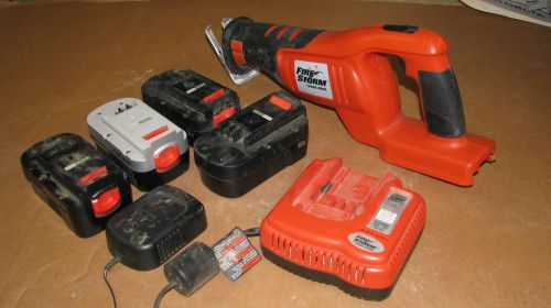 Black and Decker Firestorm 18V Sawz-All, 2 batteries, 2 chargers.