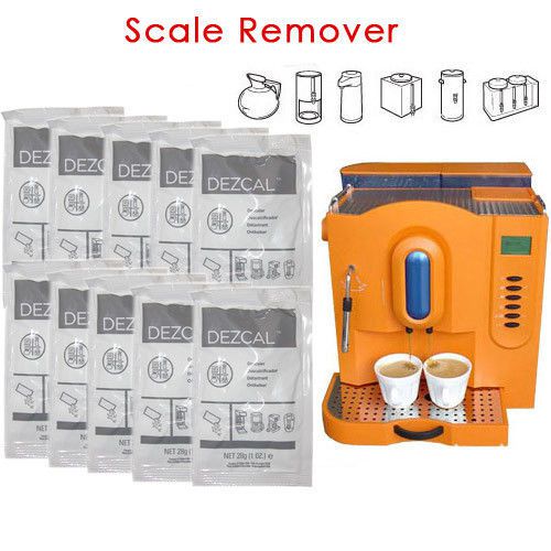 Urnex Dezcal Coffee Maker &amp; Espresso Activated Scale Remover DESCALER - 10 PACK