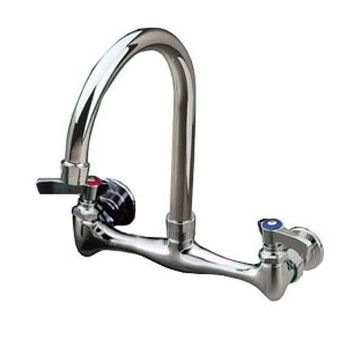 Top-Line Wall Mount Faucet w/ 8&#034; Centers and 8-1/2&#034; Swivel Gooseneck Spout