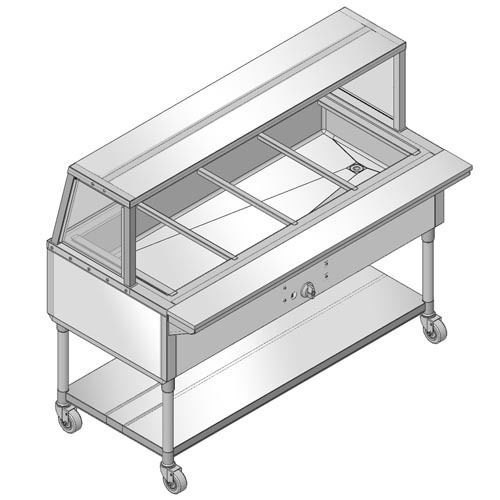 NEW RESTAURANT STAINLESS STEEL PORTABLE GAS Buffet Table MODEL PBTS-4G