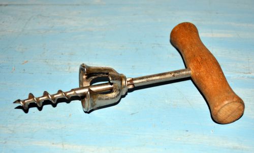 Vintage Wood T-Handel Corkscrew Bottle Opener Italy