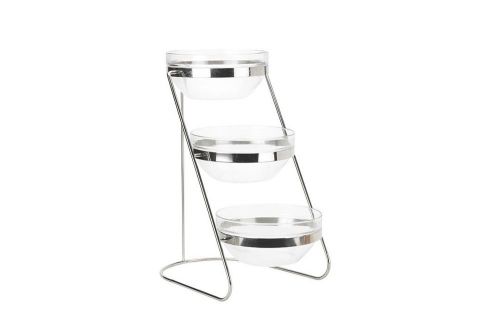 Winco TDS-3 3-Tier Display Stand W/ Glass Bowls