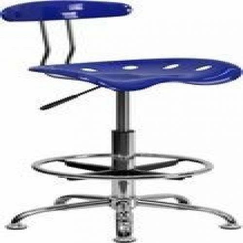 Flash Furniture LF-215-NAUTICALBLUE-GG Vibrant Nautical Blue and Chrome Drafting