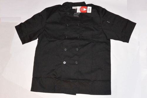 NEW CHEF WORKS BLSS CHAMBERY BLACK SHORT SLEEVE BASIC CHEF COAT! NWT! XL