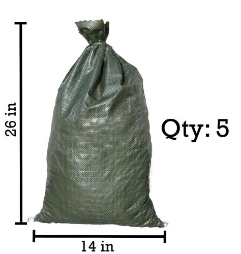 Sandbaggy 5 green empty sandbags for sale 14x26 sandbag sand bags bag poly for sale