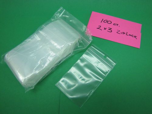 100ct. 2&#034; x 3&#034; Clear ReUsable Zipper Zip Lock Bags | Fast-USA-Ship