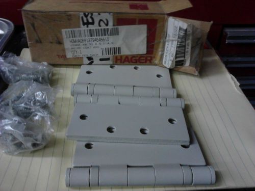 Hager bb1279 usp 4.5&#034; x 4.5&#034; ball bearing hinge  prime coat  3 hinge set for sale