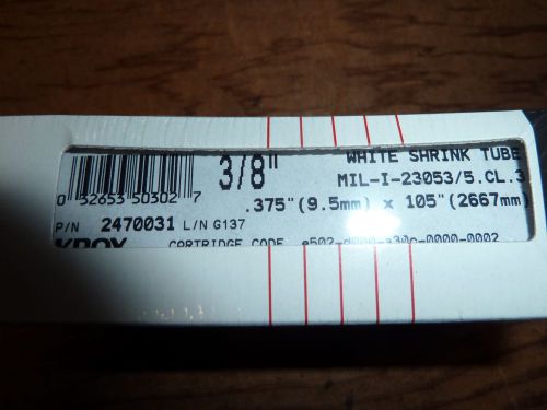 New 1ea. KROY 3/8&#034; white Shrink Tubing Supply, #2470031 .375 x 105&#034;