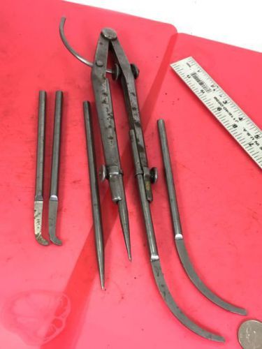 VINTAGE STARRETT #85C IMPROVED EXTENSION DIVIDERS, Calipers, 3 Pairs Legs, NR!