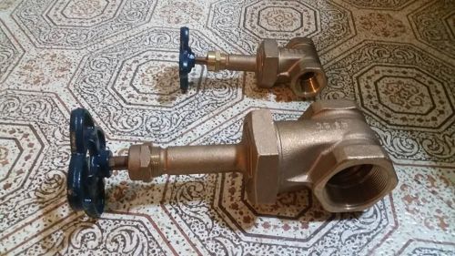 2 pieces of old-stock brass, nibco t-134 gate valve 1&#034;npt for sale