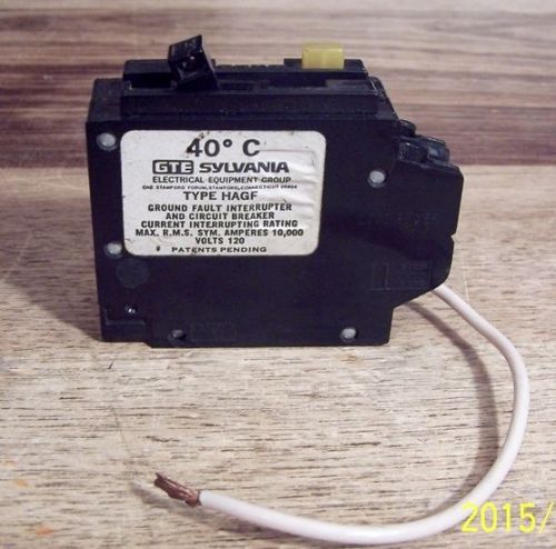 Gfi gte sylvania type hagf 15 amp ground fault interrupter. e51616 a–332 for sale