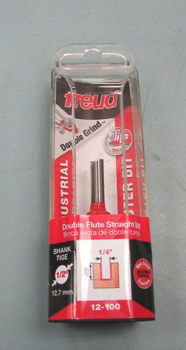1/4&#034; (dia.) double flute straight bit (double grind) 12-100 freud  new for sale