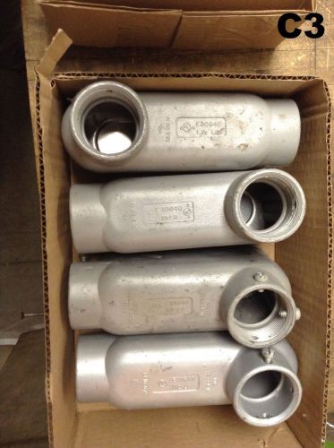 Lot of 4 1-1/2&#034; Conduit  Bodies E30640