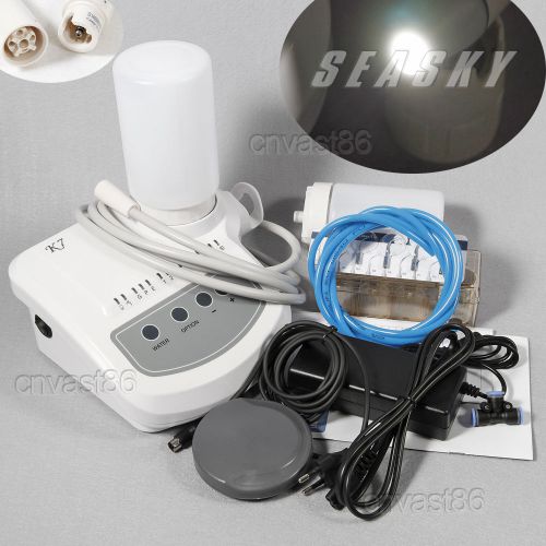 Dental Ultrasonic Piezo Scaler SATELEC + LED Light Handpiece 2 Bottle DTE 8 Tips