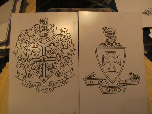 Engraving templates college fraternity sigma alpha epsilon &amp; sigma chi crests for sale