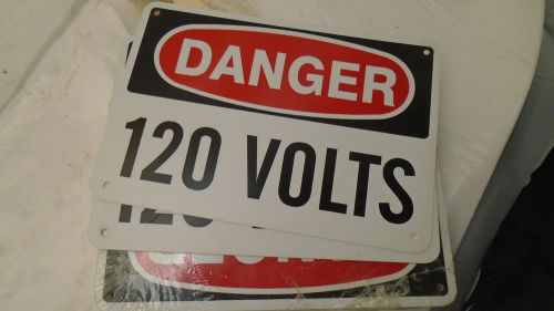 LOT OF 50 DANGER 120 VOLT SIGN 10&#034; X 7&#034; NEW