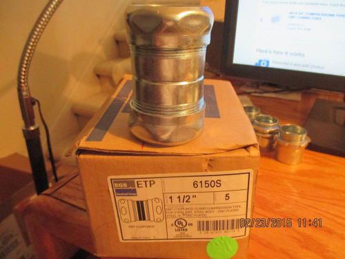 6150S 1 1/2&#034; EMT COMPRESSION COUPLING   LOT OF 5   K AUC 1