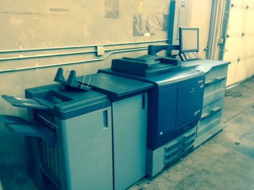 Konica minolta bizhub press c7000p printer w/ pro-80 fiery finisher &amp; low meter for sale