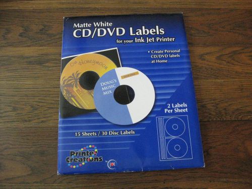 Printer creations cd / dvd labels for your ink jet printer for sale