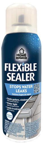 NEW - (2) CANS HOME ARMOR FLEXIBLE SPRAY SEALER 14 OZ each - CLEAR STOPS LEAKS