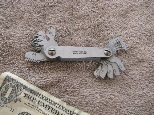 Union 4 to 42 screw thread pitch gage usa   machinist toolmaker tool tools for sale