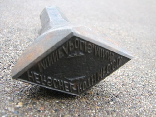 Antique LEATHER IRON HERSCHEL-ROTH MFG CO. Minneapolis Vtg Steel Stamp Tool