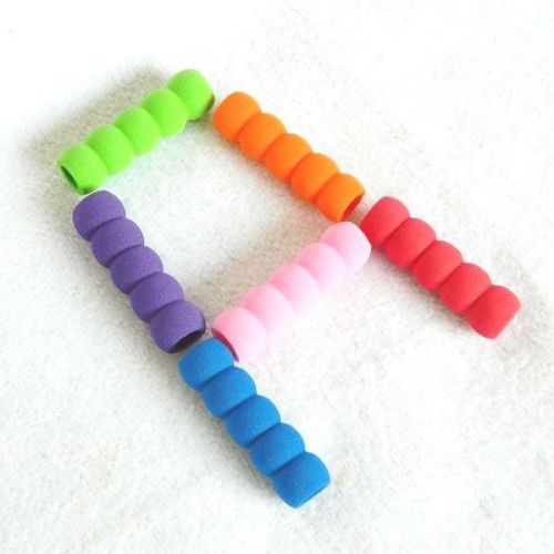 RUBBER SPONGE GRIPS PEN&amp;PENCIL EASY WRITING DRAWING SOFT COMFORT KID SCHOOL 6PCS