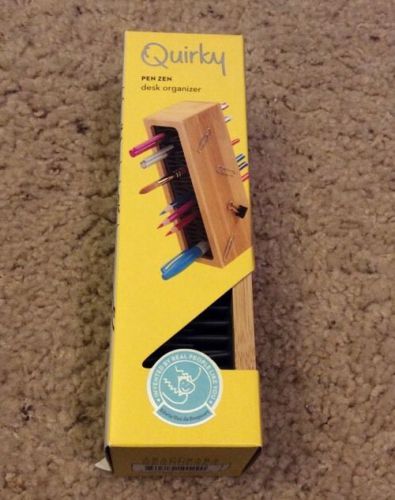 Quirky Pen Zen Wooden Desk Organizer w/ Magnetic Sides New!